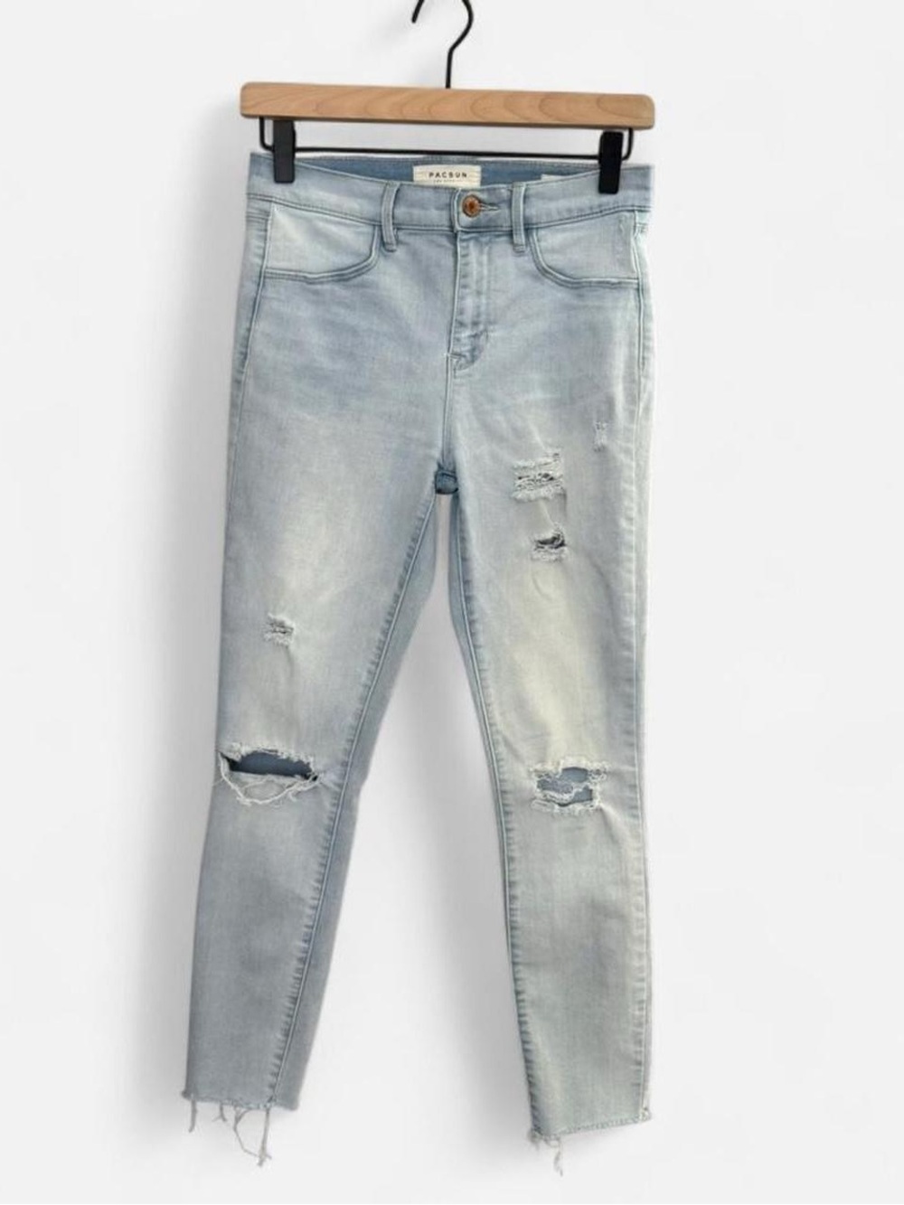 PacSun Light Wash Distressed Ankle Jegging Jeans
